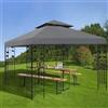 OKYUK Tetto di ricambio per gazebo, impermeabile, doppio tetto, copertura di ricambio per gazebo da giardino (3 x 3 m, grigio)