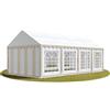 TOOLPORT Tendone per Feste 4x8 m PVC Beige-Bianco 100% Impermeabile Gazebo da Giardino Tendone da Esterno Tenda Party