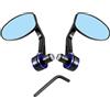 KATUR Specchietto retrovisore per Motociclo Blu 7/8 Pollici 22MM Lega di Alluminio Forma Circolare Rotonda Manubrio Universale per Moto Specchietti retrovisori per Y amaha H Onda T riumph D ucati