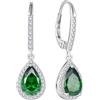 FJ Orecchini Pendenti Goccia Orecchini Halo Solitario Argento 925 Orecchini Smeraldo Pietre Portafortuna Maggio Gioielli Regalo per Donna