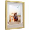 PHOTOLINI 3D cornice 30x40 cm oro, profonda con vetro e passe-partout, cornice per oggetti fino a 1,5 cm di profondità, legno MDF - perfetta per il fai da te e come regalo