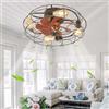 Fachae Ventilatore Da Soffitto Con Luce E Telecomando Silenzioso Gabbia Industriale Lampadario Ventilatore Da Soffitto Cucina Vintage Reversibile Plafoniera Con Ventilatore Da Soffitto Timer 50cm