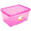 Acan Tradineur - Scatola di immagazzinaggio in plastica - Contenitore per giocattoli, libri, vestiti, coperte, n. 18 (rosa) - 45 x 61,5 x 29,7 cm - 60 litri