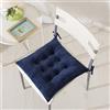 Hixingo Cuscini per Sedie da Cucina 2 Pezzi, Velluto di Cristallo Colori Solidi Assegno Cuscino Sedie Soggiorno Morbidi Cuscini Sedie Giardino Esterno Antiscivolo per Sala Pranzo (40cm,Blu Navy)