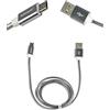 Vetrineinrete® Cavo Micro USB in Metallo 5 Pin per Smartphone Android Samsung Galaxy Huawei Alta velocità Cavetto Metallico di Ricarica 1 Metro (Argento) E3