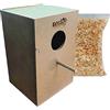 nestQ Nido Verticale di Legno con Trucioli - Ideale per Ninfali, Caique, Cacatua, e Pappagalli di Taglia Media - Dimensioni M 30 x 21,5 x 20,5 cm - Nido per Uccelli Resistente e Sicuro - Buona Ventilazione