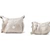 Kipling IZELLAH, Borse a Tracolla, Donna, Argento (Metallic Glow), Taglia unica GABBIE, Borsa a Tracolla, Donna, Argento (Metallic Glow), Taglia unica