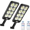 SENDALE 2 Pezzi Lampione Solare Led Esterno,200 LED lampione solare Con Sensore Di Movimento,IP65 Impermeabile Faretto Solari Lampada Potenti Faro LED Esterno Per Giardino Stradali
