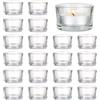 MATANA 24 Portacandele Vetro - Porta Candele da Tavolo per Matrimoni, Cene e Altro - Portacandela para Tealights - Libero Portacandele Vetro, Porta Candele da Interno e Esterno - 5cm