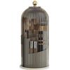Chrrapte Organizer per pennelli da trucco, 360 pennelli girevoli, organizer, trasparente, antipolvere, con coperchio per tavolo da toeletta, bagno, camera da letto (grigio)