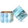 ASTER HOME Portatovaglioli da Tavolo in Pietra Naturale di Madreperla Verde Bluastro - Set di 10 Eleganti Portatovaglioli Natalizi - Set di 10 Robusti Portatovaglioli Natalizi Dorati (10)