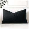 Artscope 1 Pezzi Federe per Cuscini in Finto Lino Minimalista Copricuscini Decorativo per Domestica Soggiorno Camera da Letto Divano 30x50cm, Nero