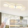 GBLY LED plafoniera dimmerabile: 4 lampadine lampada moderna da soggiorno 55W anello rotondo bianco lampada da camera con telecomando 88 cm lampada da ufficio design per camera da letto soggiorno