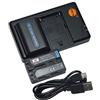 QIAO JIN LIN NP-FM55H Batteria al litio (2 pacchi) e caricatore doppio compatibile con Sony CCD-TR108,CCD-TR208 as Sony NP-FM30,NP-FM50,NP-FM51,NP-QM50,NP-QM51