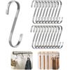 Rairsky 20 Pezzi Ganci A S Piccoli Acciaio Inox A Forma di S Gancio per Appendere, Metallo Ganci Doppi, Gancetti Uncino Gancio A S, Ganci per Termoarredo Bagno, Appendi Presine Cucina, Armadio, Officina