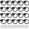 WMYCONGCONG 20 pomelli rotondi in metallo per cassetti, 4,4 cm, con foro singolo, maniglie nere opache, per cassettiere, armadi, armadi
