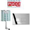 PUCCI CASSETTA DI SCARICO DA INCASSO modello PUCCI ECO completa di placca ECO LINEA cromata