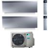 Daikin CLIMATIZZATORE CONDIZIONATORE DAIKIN DUAL SPLIT INVERTER serie 3 FTXJ R-32 EMURA III ARGENTO Bluevolution 9000+18000 con 2MXM68N WI-FI INCLUSO - NEW -9+18