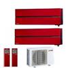 Mitsubishi Electric CLIMATIZZATORE CONDIZIONATORE MITSUBISHI ELECTRIC DUAL SPLIT INVERTER MSZ-LN KIRIGAMINE STYLE ROSSO RUBINO R-32 9000+9000 con MXZ-2F53VF Wi-Fi NEW 9+9