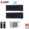 Mitsubishi Electric CLIMATIZZATORE CONDIZIONATORE MITSUBISHI ELECTRIC DUAL SPLIT INVERTER MSZ-LN KIRIGAMINE STYLE ONICE NERO R-32 9000+9000 con MXZ-2F33VF Wi-Fi NEW 9+9