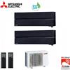 Mitsubishi Electric CLIMATIZZATORE CONDIZIONATORE MITSUBISHI ELECTRIC DUAL SPLIT INVERTER MSZ-LN KIRIGAMINE STYLE ONICE NERO R-32 9000+9000 con MXZ-2F53VF Wi-Fi NEW 9+9