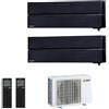 Mitsubishi Electric CLIMATIZZATORE CONDIZIONATORE MITSUBISHI ELECTRIC DUAL SPLIT INVERTER MSZ-LN KIRIGAMINE STYLE ONICE NERO R-32 9000+12000 con MXZ-2F42VF Wi-Fi NEW 9+12