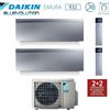 Daikin CLIMATIZZATORE CONDIZIONATORE DAIKIN DUAL SPLIT INVERTER serie 3 FTXJ R-32 EMURA III ARGENTO Bluevolution 12000+18000 con 2MXM50N9 WI-FI INCLUSO - NEW -12+18