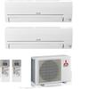 Mitsubishi Electric CLIMATIZZATORE CONDIZIONATORE MITSUBISHI ELECTRIC linea smart DUAL SPLIT INVERTER MSZ-HR R-32 9000+12000 CON MXZ-2HA50VF NEW 9+12