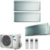 Daikin CLIMATIZZATORE CONDIZIONATORE DAIKIN BLUEVOLUTION TRIAL SPLIT INVERTER STYLISH SILVER R-32 WI-FI 7000+7000+7000 CON 3MXM52N - 7+7+7 - NEW TOTAL SILVER FTXA-BS