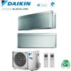 Daikin CLIMATIZZATORE CONDIZIONATORE DAIKIN BLUEVOLUTION DUAL SPLIT INVERTER STYLISH SILVER R-32 WI-FI 9000+15000 CON 2MXM50M9 - NEW TOTAL SILVER FTXA-BS