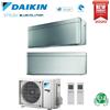 Daikin CLIMATIZZATORE CONDIZIONATORE DAIKIN BLUEVOLUTION DUAL SPLIT INVERTER STYLISH SILVER R-32 WI-FI 9000+15000 CON 2MXM68M9 - NEW TOTAL SILVER FTXA-BS