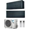 Daikin CLIMATIZZATORE CONDIZIONATORE DAIKIN BLUEVOLUTION DUAL SPLIT INVERTER STYLISH BLACKWOOD R-32 WI-FI 9000+18000 CON 2MXM50M9 - NEW REAL BLACKWOOD FTXA-BT