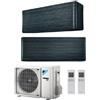 Daikin CLIMATIZZATORE CONDIZIONATORE DAIKIN BLUEVOLUTION DUAL SPLIT INVERTER STYLISH BLACKWOOD R-32 WI-FI 7000+9000 CON 2MXM40A- NEW REAL BLACKWOOD FTXA-BT 7+9