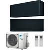 Daikin CLIMATIZZATORE CONDIZIONATORE DAIKIN BLUEVOLUTION DUAL SPLIT INVERTER STYLISH BLACK R-32 WI-FI 7000+18000 CON 2MXM68M9 - NEW TOTAL BLACK FTXA-BB
