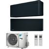 Daikin CLIMATIZZATORE CONDIZIONATORE DAIKIN BLUEVOLUTION DUAL SPLIT INVERTER STYLISH BLACK R-32 WI-FI 7000+12000 CON 2MXM50M9 - NEW TOTAL BLACK FTXA-BB