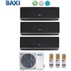 Baxi CLIMATIZZATORE CONDIZIONATORE BAXI INVERTER TRIAL SPLIT HALO NERO SPECCHIATO 9000+9000+9000 CON LSGT60-3M R-32 9+9+9 - NEW