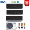 Baxi CLIMATIZZATORE CONDIZIONATORE BAXI INVERTER TRIAL SPLIT HALO NERO SPECCHIATO 12000+12000+12000 CON LSGT70-3M R-3212+12+12 - NEW