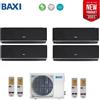 Baxi CLIMATIZZATORE CONDIZIONATORE BAXI INVERTER QUADRI SPLIT HALO NERO SPECCHIATO 9000+9000+12000+12000 CON LSGT100-4M R-32 9+9+12+12 - NEW