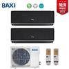 Baxi CLIMATIZZATORE CONDIZIONATORE BAXI INVERTER DUAL SPLIT HALO NERO SPECCHIATO 9000+12000 CON LSGT50-2M R-32 9+12 - NEW