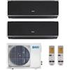 Baxi CLIMATIZZATORE CONDIZIONATORE BAXI INVERTER DUAL SPLIT HALO NERO SPECCHIATO 9000+9000 CON LSGT40-2M R-32 9+9 - NEW