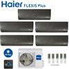 Haier CLIMATIZZATORE CONDIZIONATORE HAIER PENTA SPLIT INVERTER FLEXIS PLUS BLACK R-32 9000+9000+9000+9000+15000 CON 5U105S2SR3FA WI-FI hOn - NEW 9+9+9+9+15