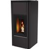 Mcz STUFA A PELLET AD ARIA VENTILATA MCZ MIDA AIR 8 S1 - 8 KW IN ACCIAIO E GHISA COLORE DARK COD. 7122016