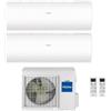 Haier CLIMATIZZATORE CONDIZIONATORE HAIER DUAL SPLIT INVERTER PEARL R-32 7000+9000 CON 2U50S2SM1FA WI-FI hOn - NEW - 7+9