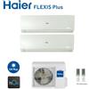 Haier CLIMATIZZATORE CONDIZIONATORE HAIER DUAL SPLIT INVERTER FLEXIS PLUS WHITE R-32 9000+15000 CON 2U50S2SM1FA WI-FI hOn - NEW - 9+15