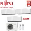 Fujitsu CLIMATIZZATORE CONDIZIONATORE FUJITSU TRIAL SPLIT PARETE INVERTER SERIE KM 9000+9000+12000 BTU R-32 con AOYG18KBTA3 9+9+12 - WI-FI INTEGRATO