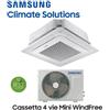 Samsung CLIMATIZZATORE CONDIZIONATORE SAMSUNG MINI CASSETTA A 4 VIE WINDFREE INVERTER R32 12000 BTU AC035RNNDKG/EU CON COMANDO WIRELESS E PANNELLO INCLUSO