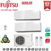 Fujitsu CLIMATIZZATORE CONDIZIONATORE FUJITSU DUAL SPLIT PARETE INVERTER SERIE KM 9000+9000 BTU con AOYG18KBTA2 9+9 - WI-FI INTEGRATO