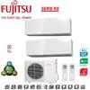 Fujitsu CLIMATIZZATORE CONDIZIONATORE FUJITSU DUAL SPLIT PARETE INVERTER SERIE KG 7000+9000 BTU con AOYG18KBTA2 7+9