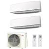 Fujitsu CLIMATIZZATORE CONDIZIONATORE FUJITSU DUAL SPLIT PARETE INVERTER SERIE KE WHITE 9000+9000 BTU con AOYG14KBTA2 9+9