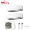 Fujitsu CLIMATIZZATORE CONDIZIONATORE FUJITSU DUAL SPLIT PARETE INVERTER SERIE KE WHITE 7000+9000 BTU con AOYG18KBTA2 7+9